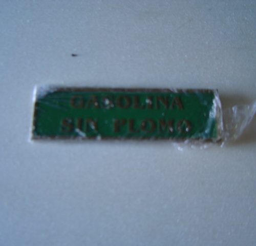 PLACA GASOLINA SIN PLOMO
