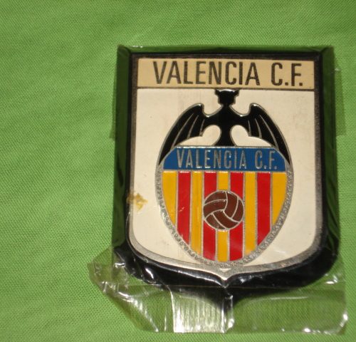 PLACA METALICA CLUB FUTBOL VALENCIA CON MARCO