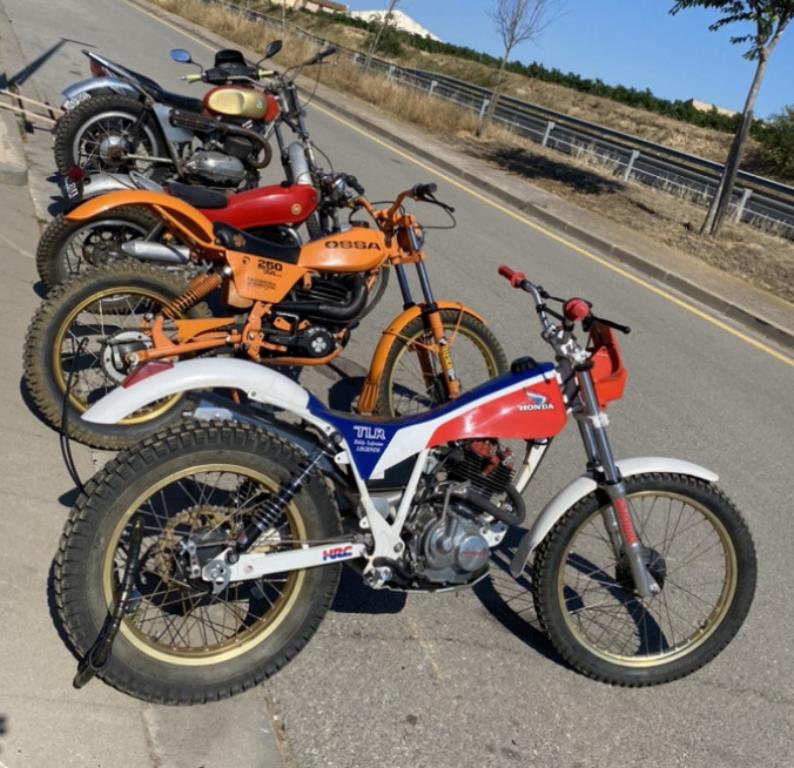 Honda TLR 200, Ossa 250 trial, Bultaco Sammy Miller